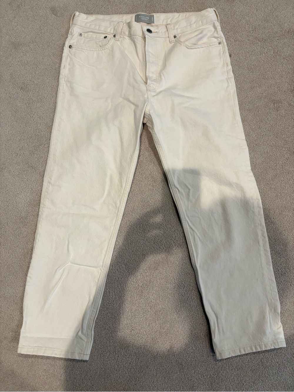 Everlane The Rigid Slouch Jean Organic Cotton Ecru Cream Jeans 30 Regular